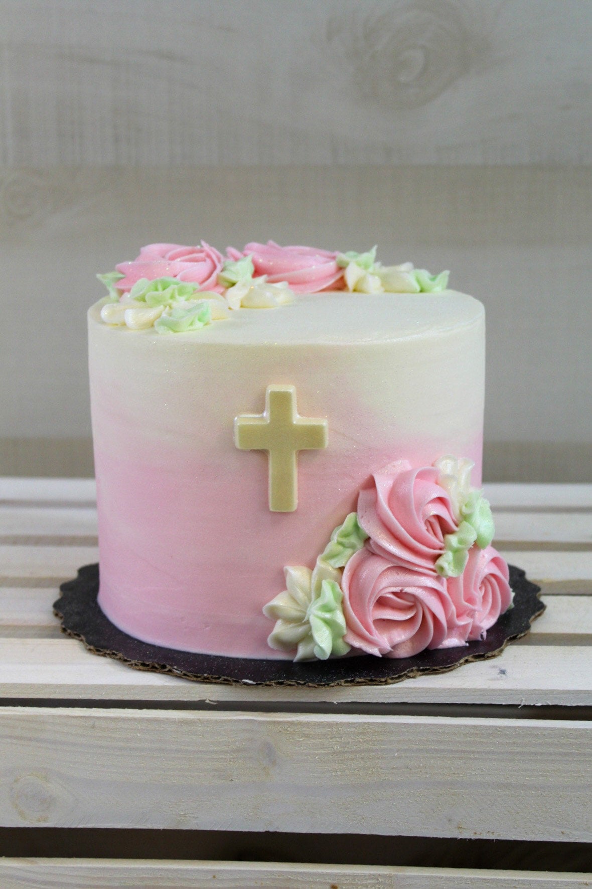 Designer Pink Baptism Cake Butterfly Bakery
